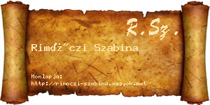 Rimóczi Szabina névjegykártya